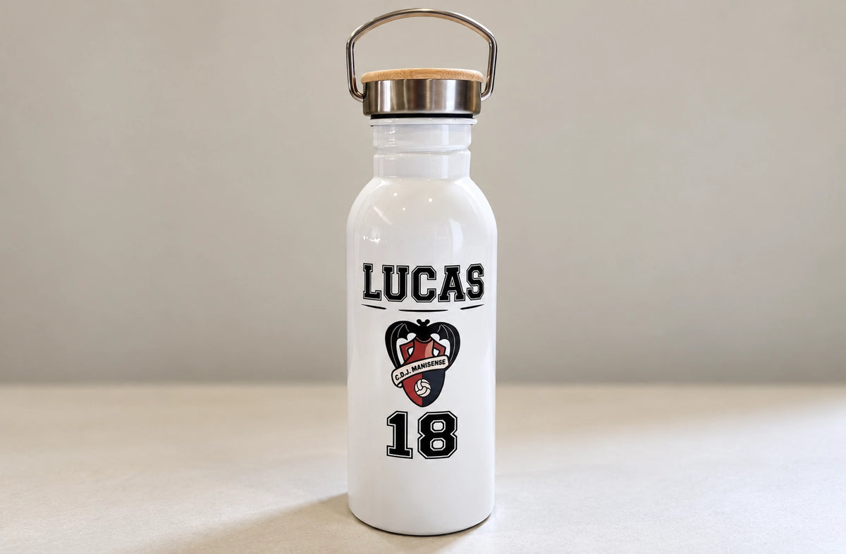 Botella personalizada para jugadores de fútbol | Diseño Minimalista