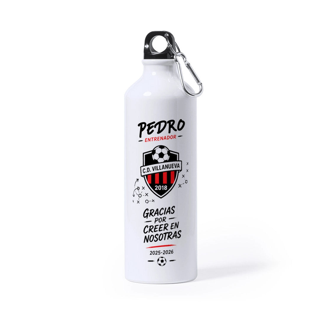 Botella personalizada para entrenador/a de fútbol | Gracias por creer en nosotr@s