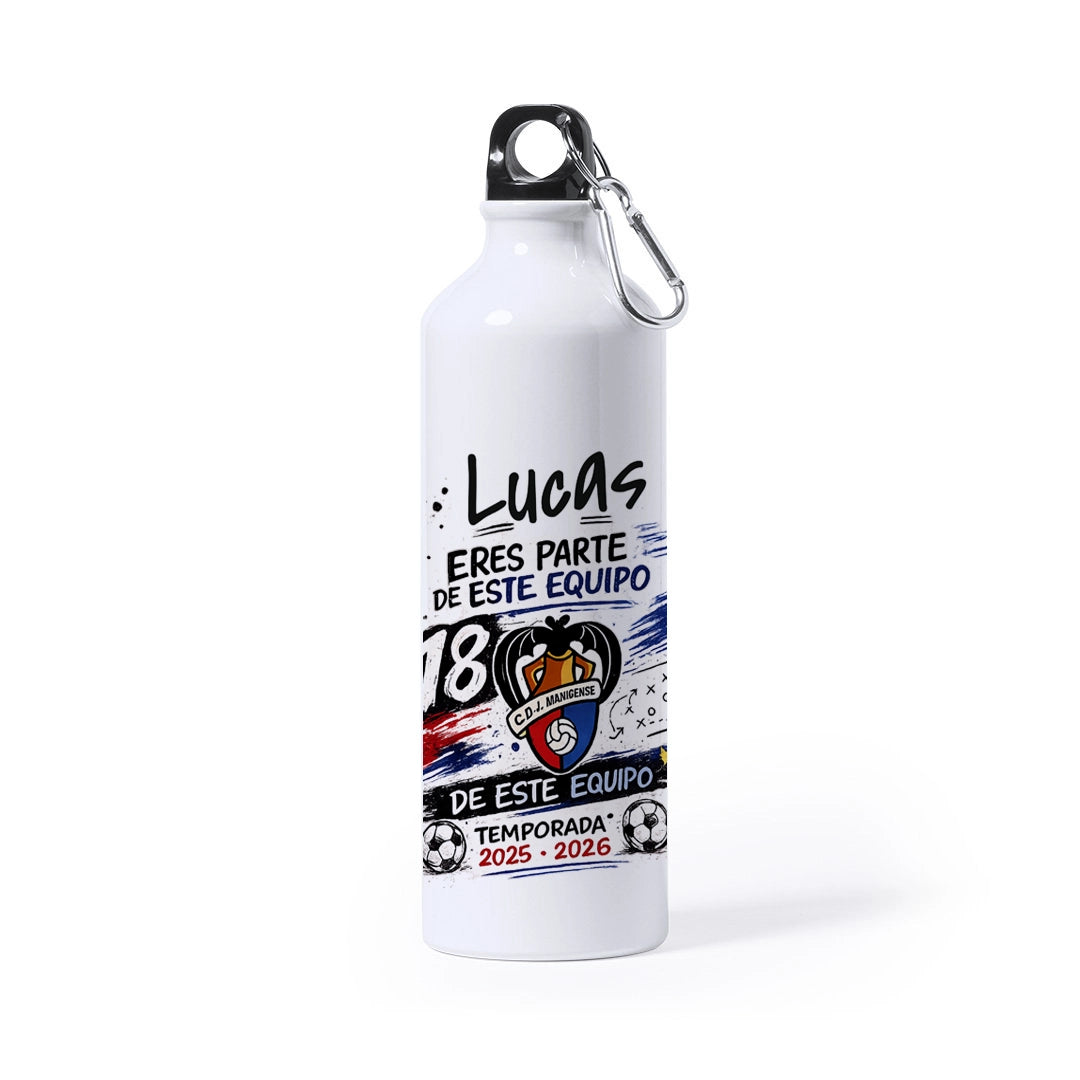 Botella personalizada para jugadores de fútbol | Diseño Deportivo Premium