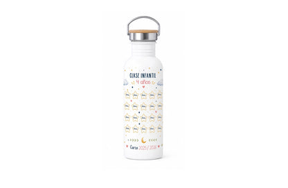 Botella personalizada para profesora - "Te queremos hasta la luna y vuelta"