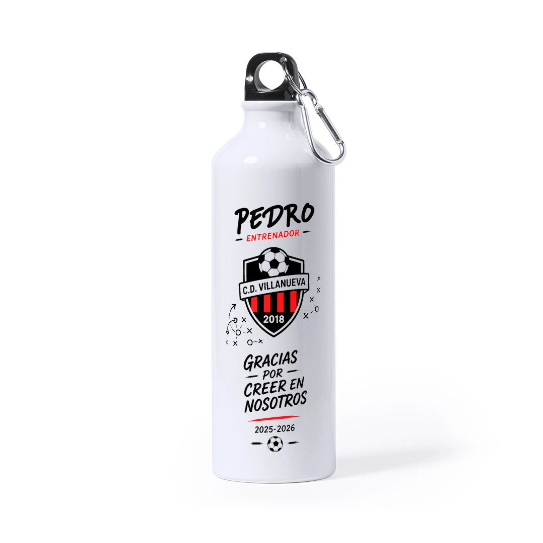 Botella personalizada para entrenador/a de fútbol | Gracias por creer en nosotr@s
