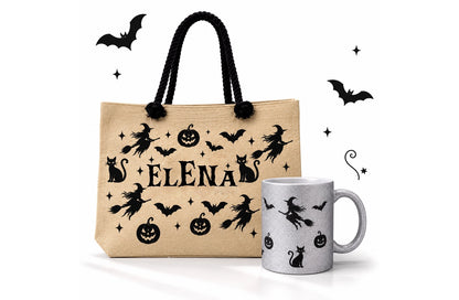 Pack Taza y Bolsa de Halloween Personalizada 🎃🦇