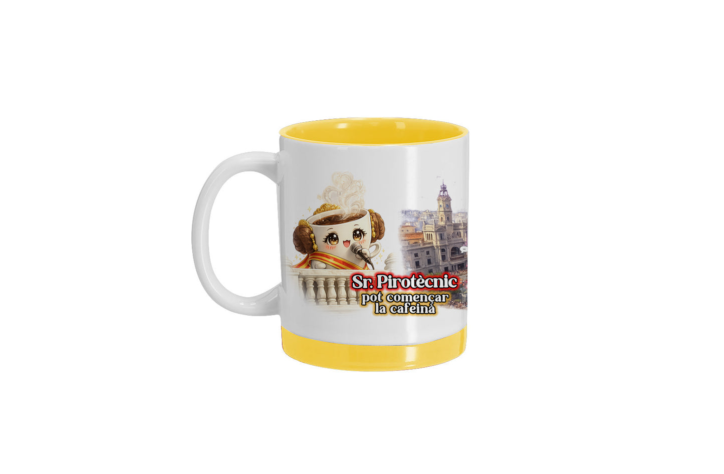 Taza Fallera “Sr. Pirotècnic, pot començar la cafeinà”