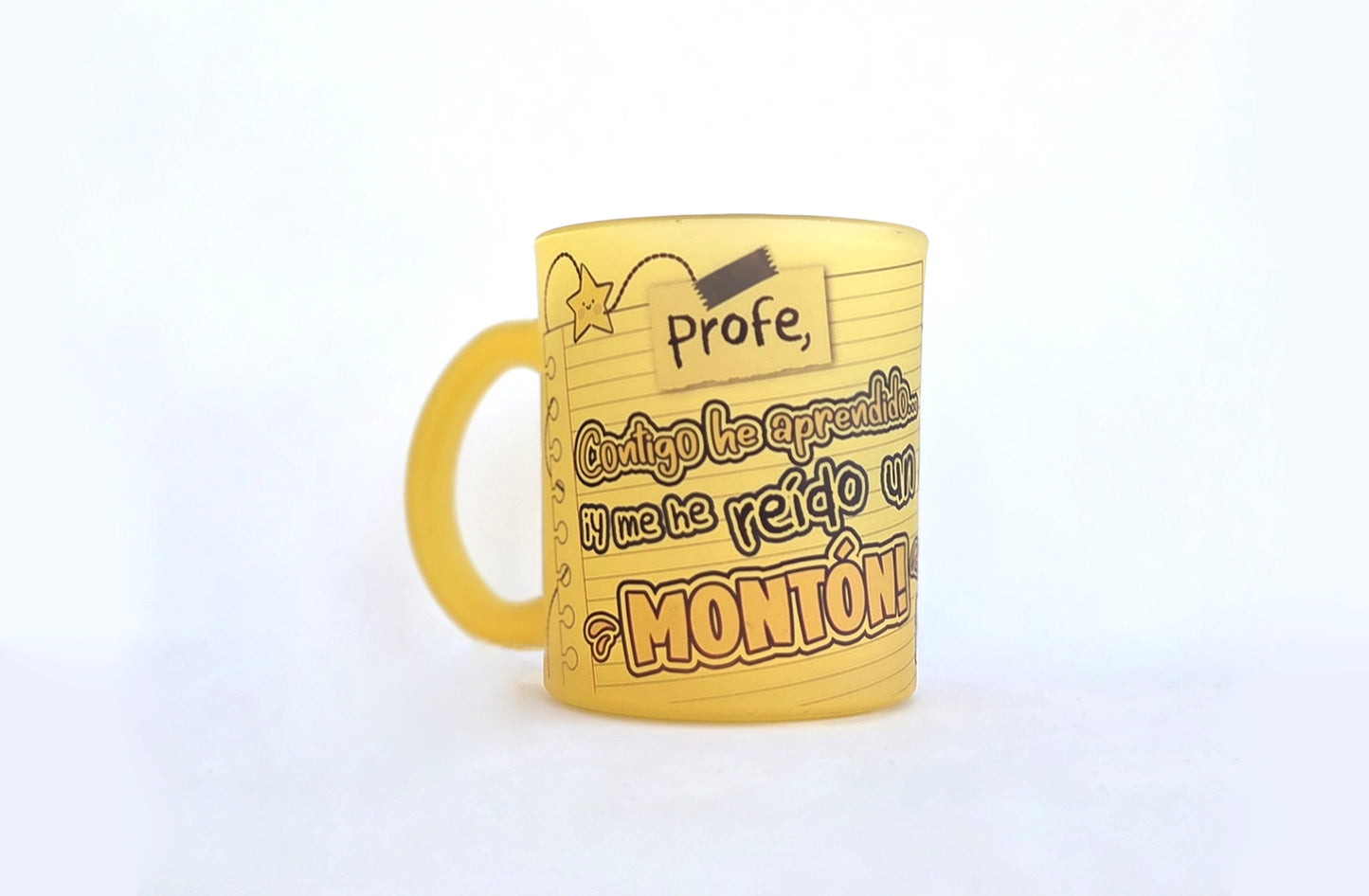 Taza de cristal personalizada para profes