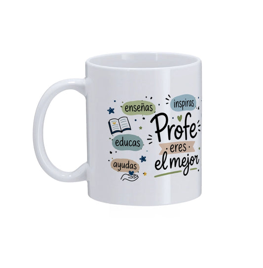 Taza "Profe, eres el mejor"