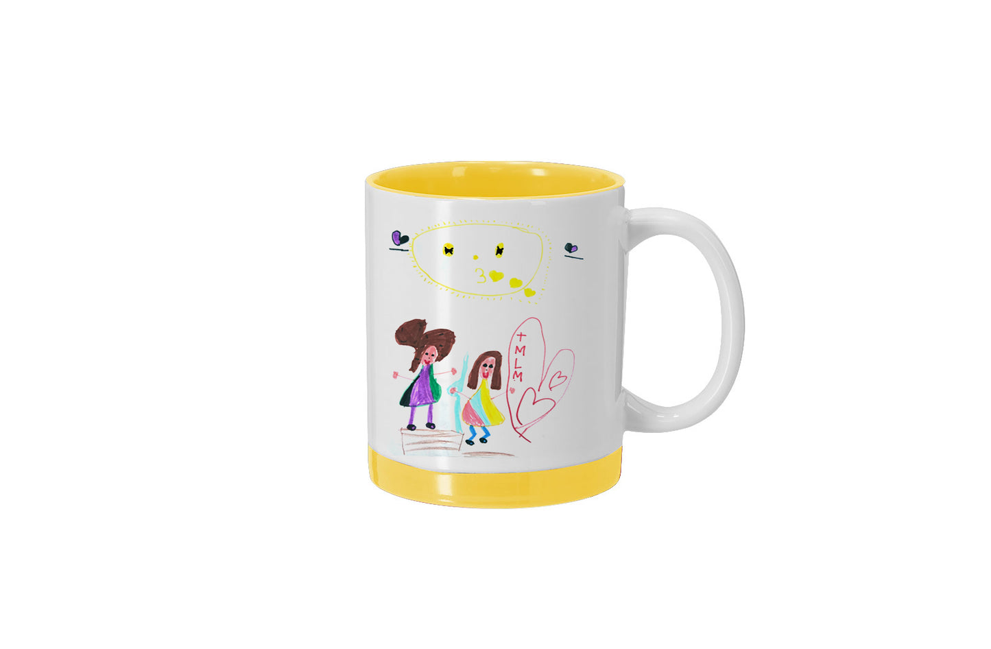 Taza de colores con el dibujo de tu hija o hijo