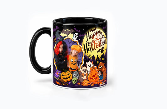 Taza de Halloween personalizada con foto | 350 ml 🎃🖤
