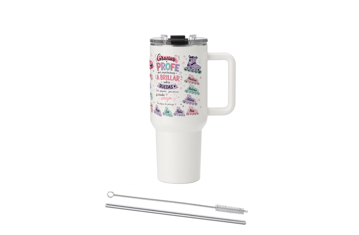 Vaso térmico personalizado para profesora de patinaje | Un regalo que recordará siempre